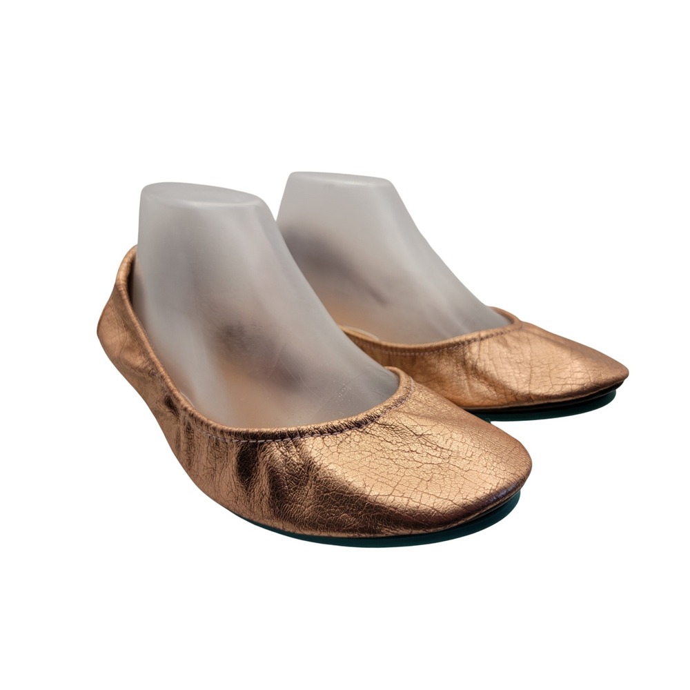 Tieks Rose Gold Glam Ballet Flats Size 10 Italian Leather EUC Women's